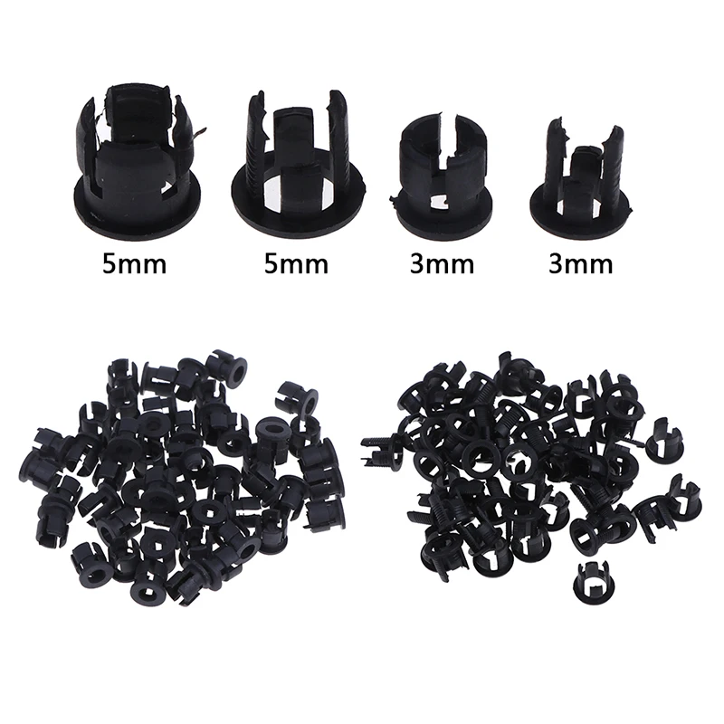 

50pcs Useful Black Plastic 3mm 5mm Lamp LED Diode Holder Black Clip Bezel Socket Mount Wholesale