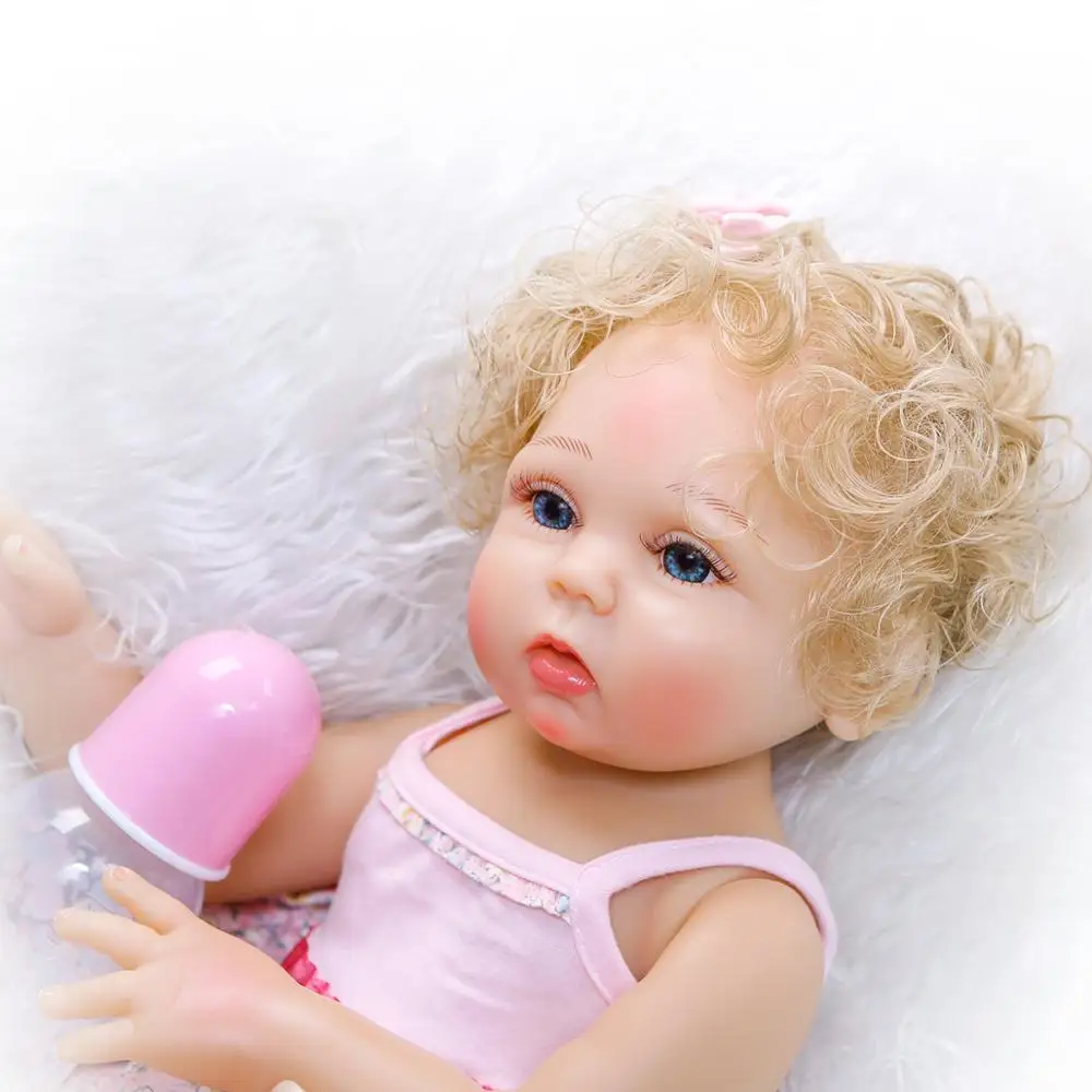 NPK 47 см вьющиеся волосы в двух цветах популярный Мягкий силикон для всего тела