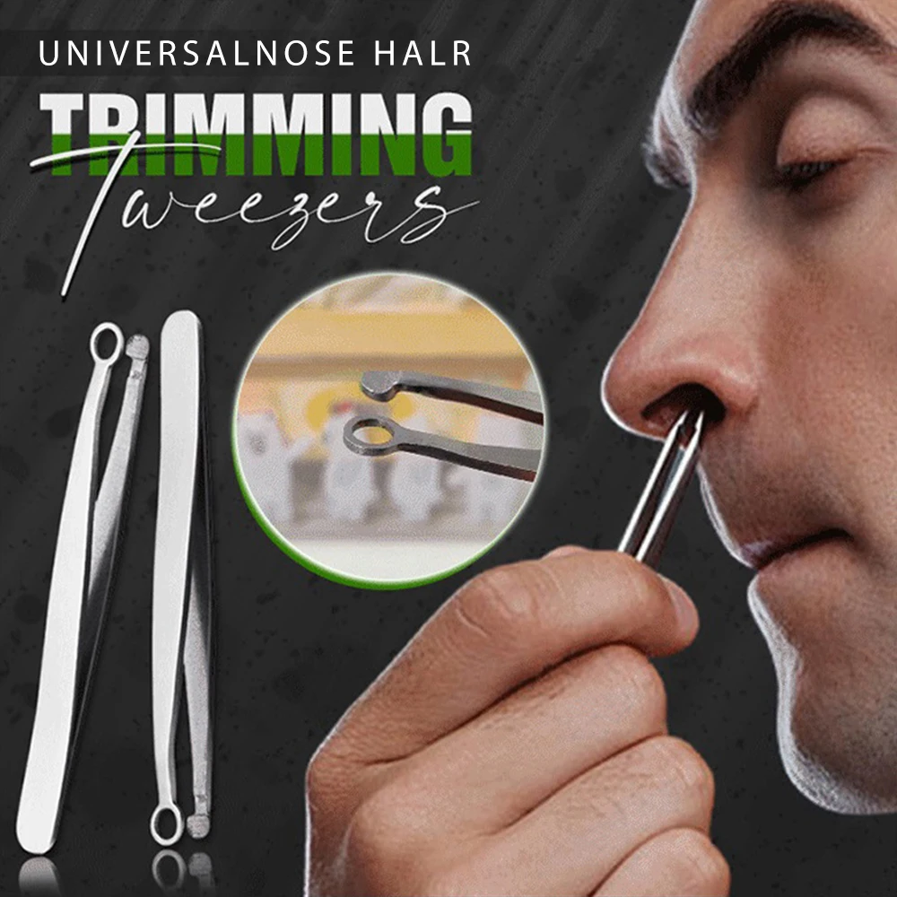 Nose Hair Trimming Tweezer Nose Trimmer For Men Stainless Steel Mini Scissor Round Tip Facial Hair Trimmer Clipper Multifunction