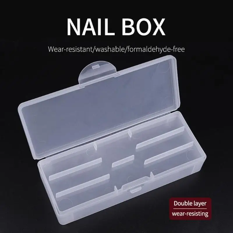 Прочный для маникюра ногтей коробка хранения инструментов моющийся