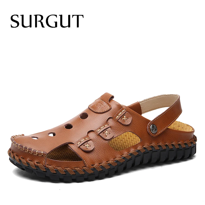 SURGUT/Новинка Модные летние классические пляжные дышащие мужские сандалии Мужские