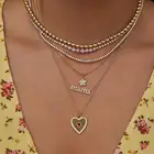 2021 Новое поступление 925 пробы серебро Минимальный Изящные микро проложить Ясно CZ с надписью I Love MaMa мама Шарм Цепочки и ожерелья для матери дней подарок