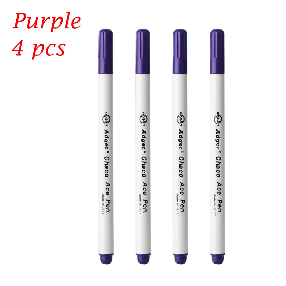 4pcs purple 1/4 предмета в комплекте, модная воды-растворимый маркер ручка втулка чернил стираемая ручка дома крестиком инструмент Аксессуары для шитья - Цвет: 4pcs purple