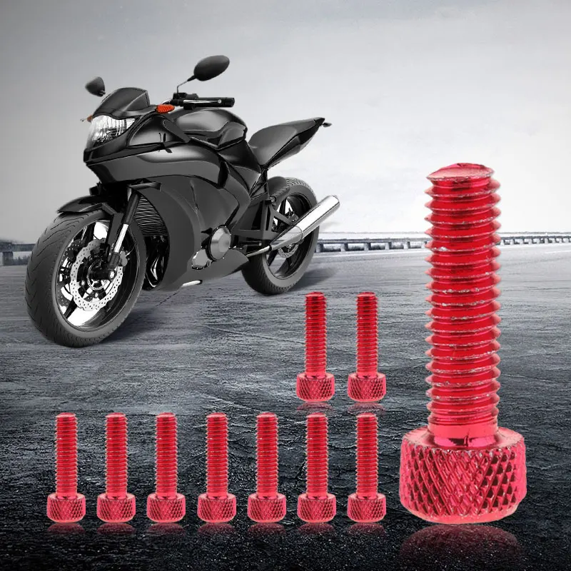 

10pcs M6x20mm 316 Aluminum Hex Socket Head Cap Motorcycle Bolts Screws Titanium Ti Bolt M6x20mm Red Blue Purple