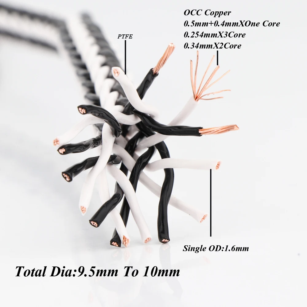 

Hifi 8TC black & white 16 core twist cable OCC Copper Wire Cable for HIFI Audio Speaker Amplifier Turntable CD Player