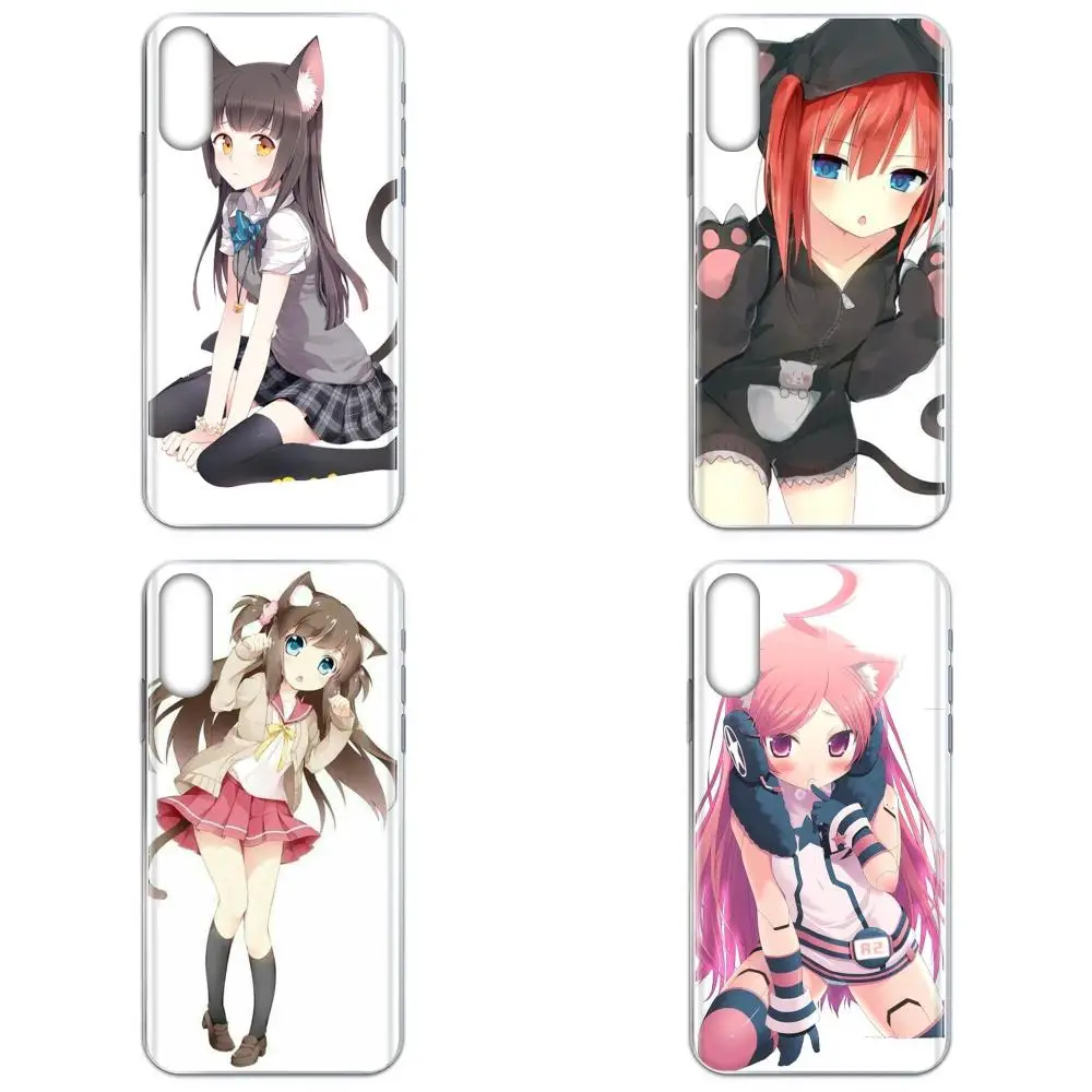 Футболки с рисунками аниме Kawaii для девочек рисунком кошки Huawei Nova 2 V20 Y3II Y5 Y5II Y6 Y6II Y7