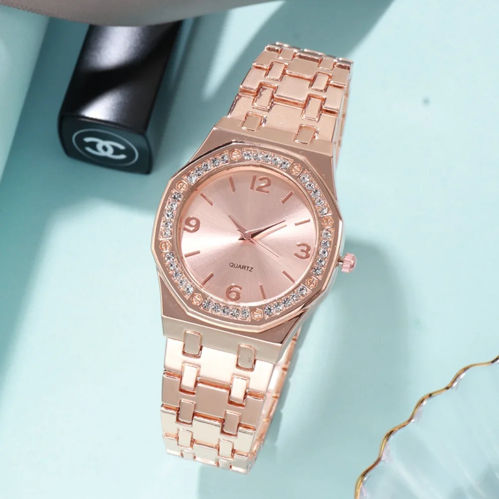 

High-end irregular dial ladies watch stainless steel magnet buckle rose gold case quartz casual ladies watch gift reloj