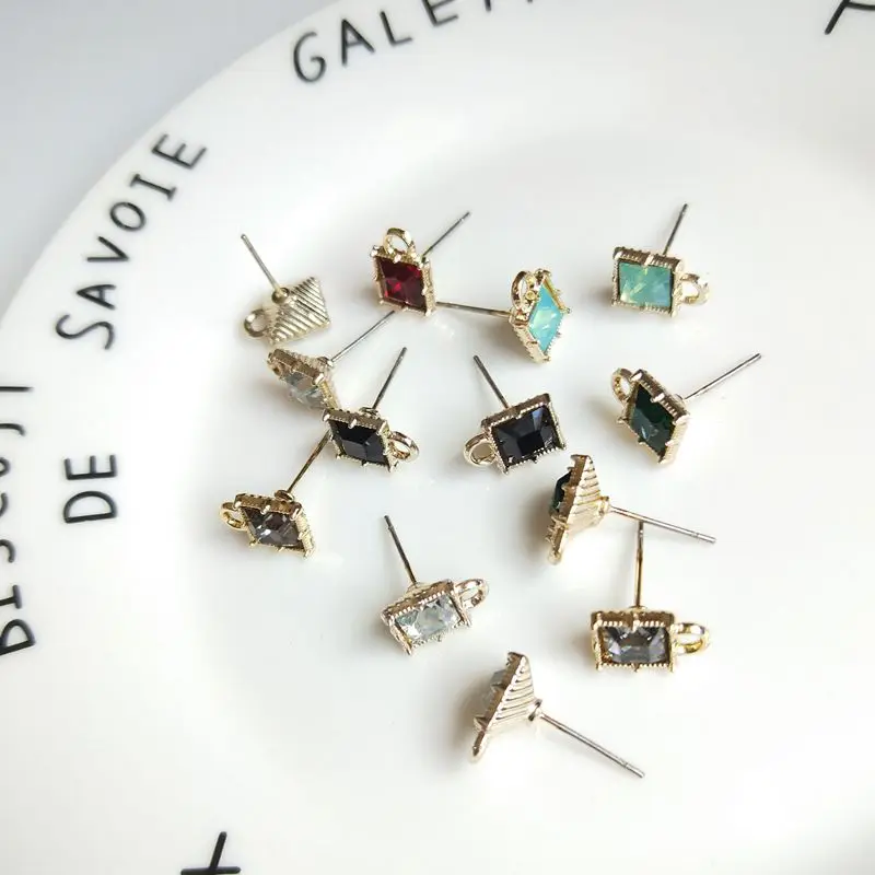 Темпераментные японские простые чистые квадратные циркониевые ювелирные