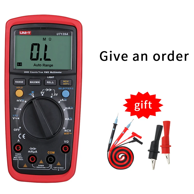Высокоточный цифровой мультиметр UNIT UT139E True RMS Автоматический диапазон