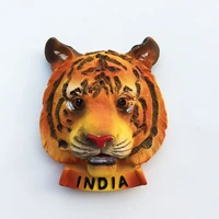 qiqipp india creative tourism commemorative painted crafts three dimensional bengal tiger head magnetic fridge magnet