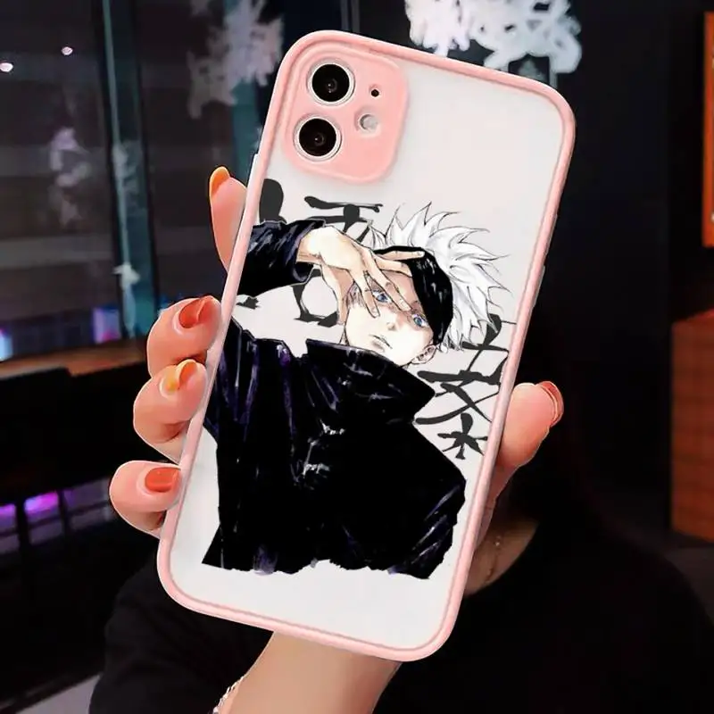 

Jujutsu Kaisen Anime Phone Case matte transparent For Pink iPhone 7 8 x xs xr 11 12 pro plus mini max Clear Funda