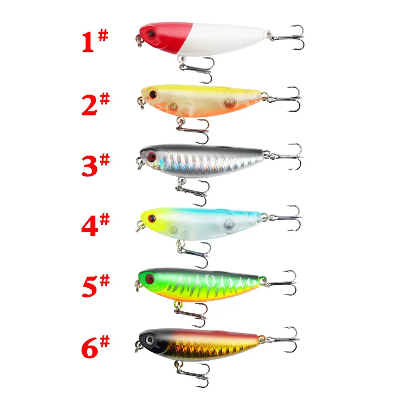 

1Pcs Fishing Lure Floating Fake Bait Water 57mm 4.7g Luya Minnow Fishing Accessories Artificial Baits 3D Eyes Quality Hooks