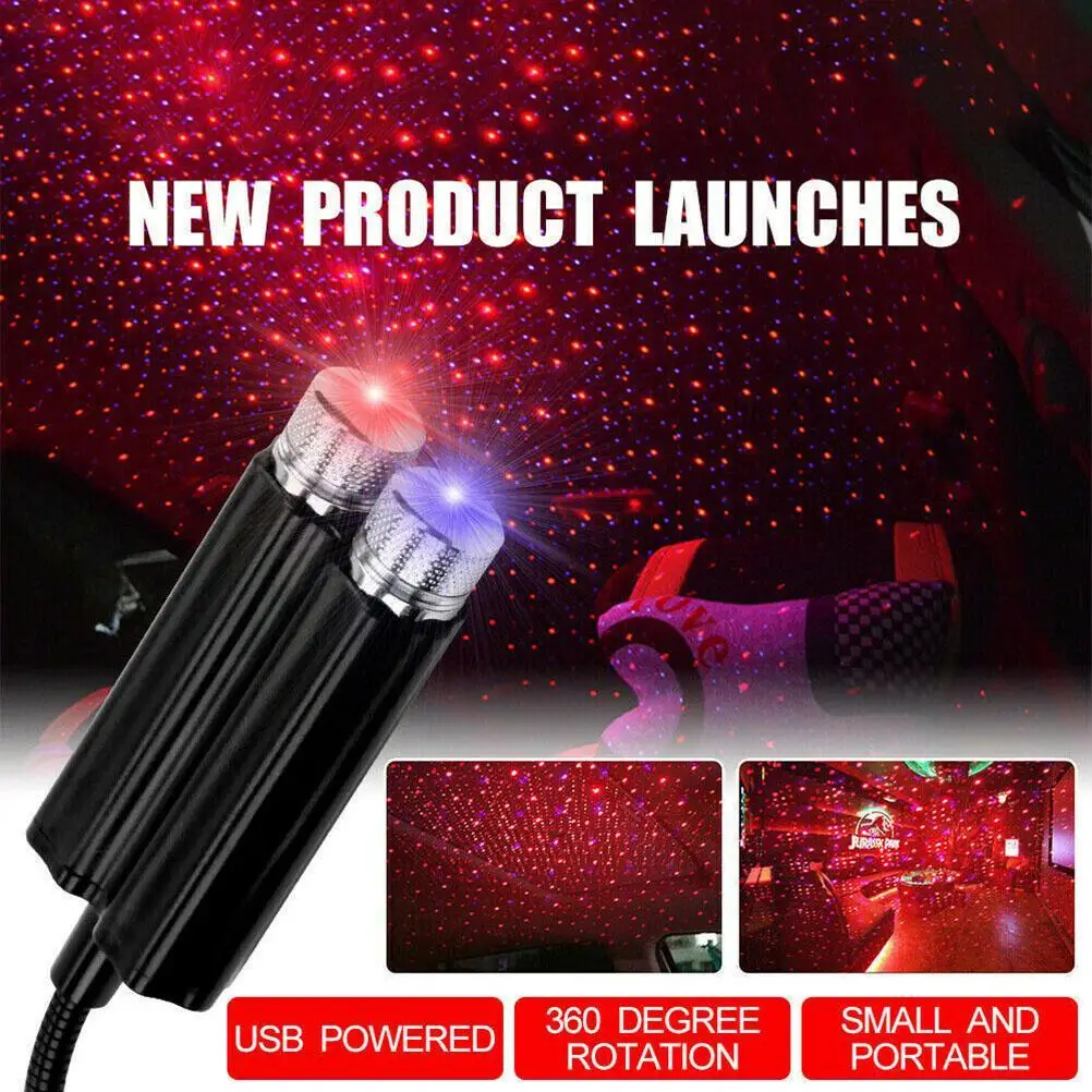 

Car Roof Star Night Light 2 in 1 USB Star Lights Romantic Projector Night Light Portable Atmosphere Night Lamp for Car Bedroom
