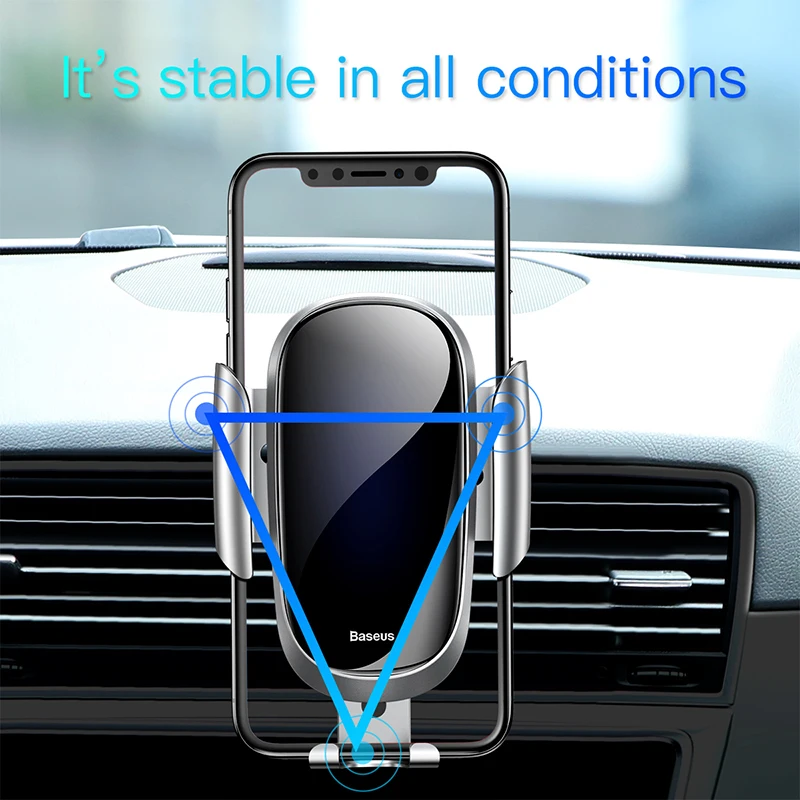 Автомобильный держатель для телефона Baseus для iPhone, samsung, держатель для мобильного телефона, подставка, металлический, Гравитационный, с вентиляционным отверстием, gps, держатель для сотового телефона в автомобиле