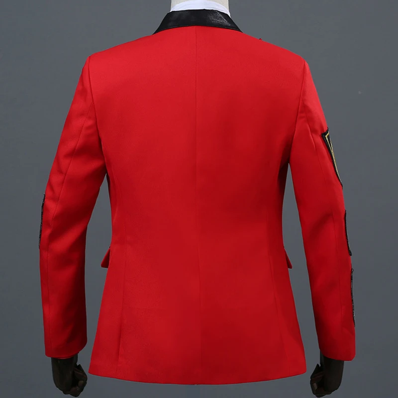 Новый мужской блейзер военная медаль Свободное пальто сценический для певца