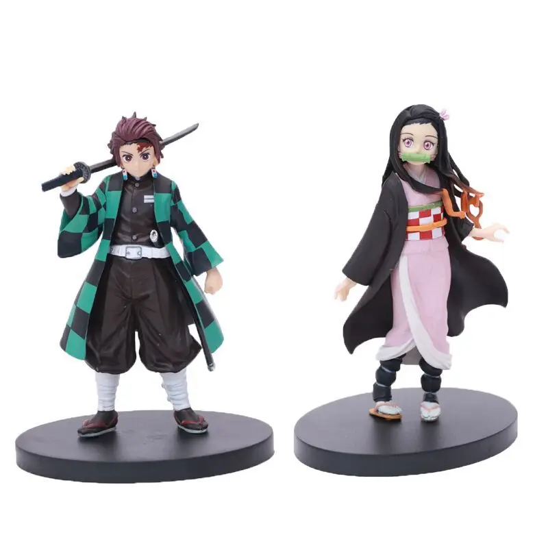 

Cute Anime Kimetsu No Yaiba Kamado Tanjirou Nezuko Demon Slayer PVC Action Figure Statue Collectible Model Kids Toys Doll Gifts