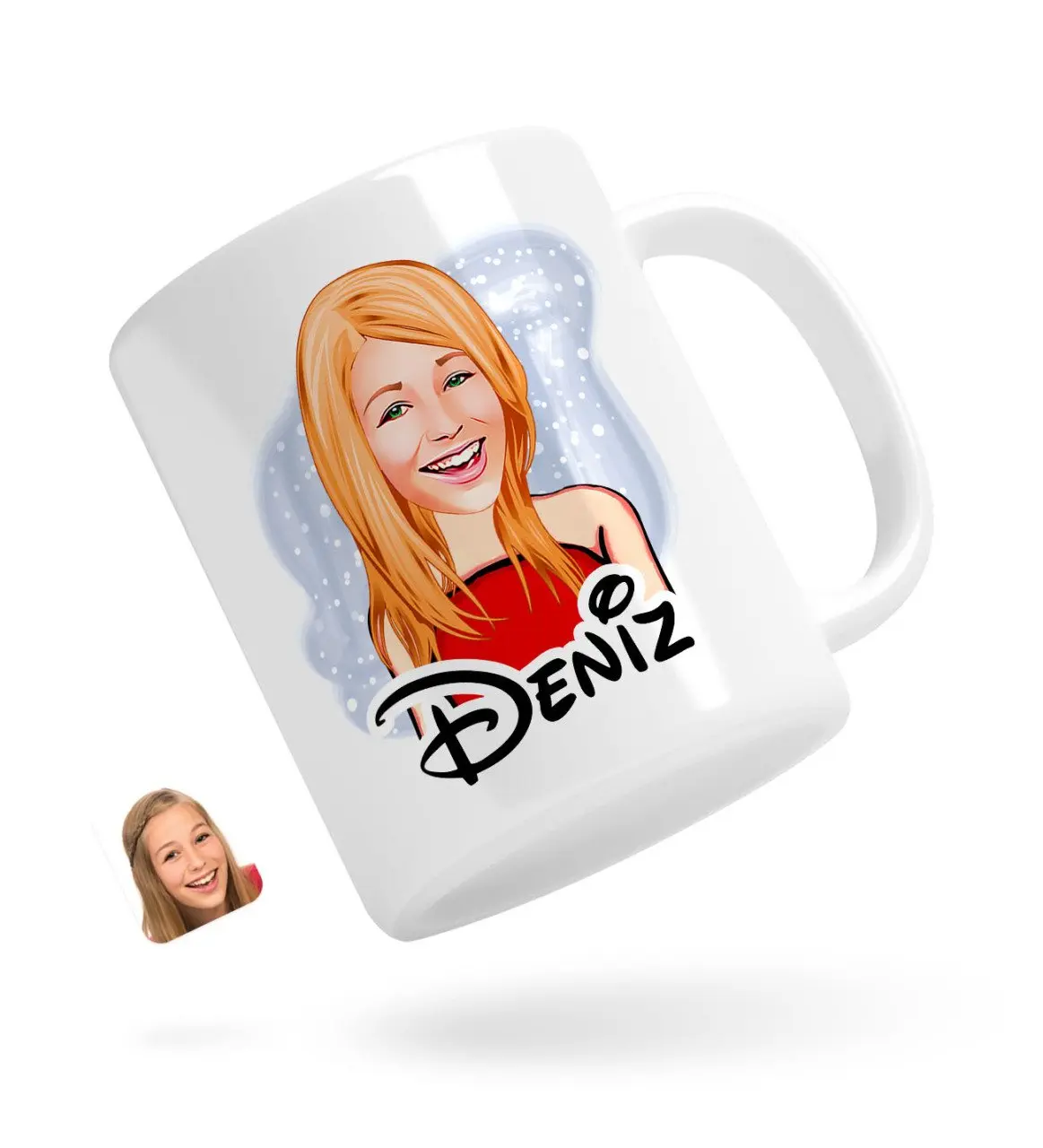 

Персонализированные Для женщин с карикатурой белая кружка Bardak-33