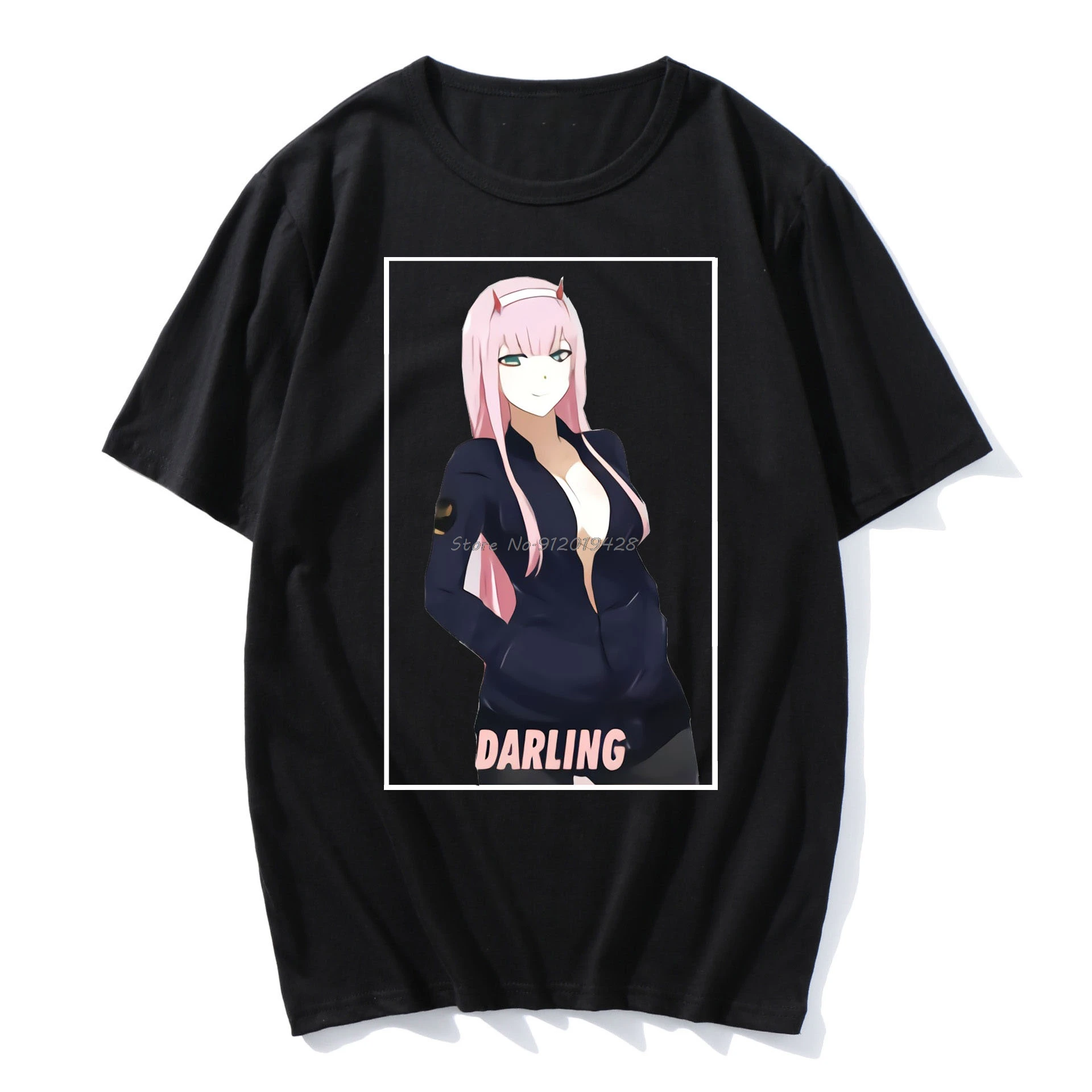 

Japanese Comics Zero Two Tshirt Darling Franxx Short Sleeve Men/women Hip Hop Oversized Streetwear Unisex Hipster T-shrit