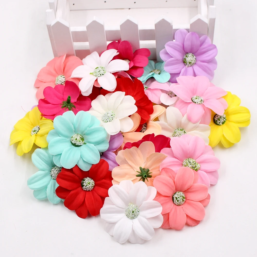 

10Pcs Silk Artificial Sunflower Flower Head Wedding Decoration DIY Garland Vase Christmas Party Gift Box Home Decoration Plant