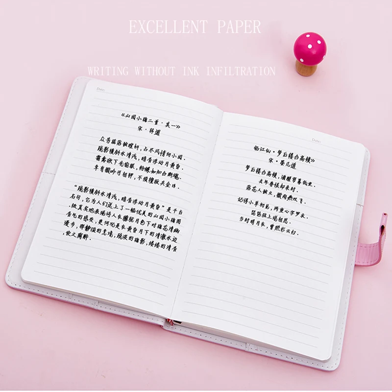 2021 New A5 Girl Powder Fashion Simple Pure Color Heart Lock Calendar Notebook Essential Gift Stationery For Friends And Lovers |