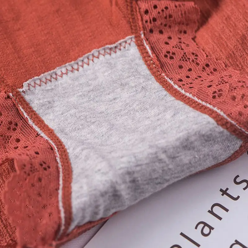 

New Sexy Lace Bow Panties Women Underwear Middle Waist soft Cotton Panty Solid color Elasticity Comfortable Lingerie Panties