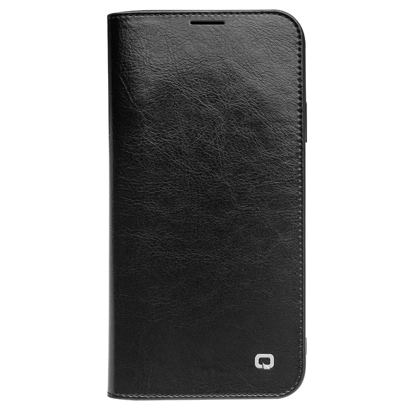 QIALINO Чехол-книжка из натуральной кожи для iPhone 11/11 Pro, Роскошный чехол для телефона ручной работы с отделениями для карт для iPhone 11 Pro Max - Цвет: Black