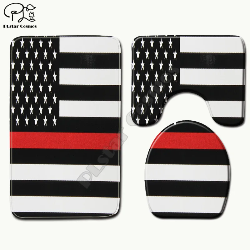 

Color flag pattern Cartoon funny 3D printed Bathroom Pedestal Rug Lid Toilet Cover Bath Mat Set drop shipping