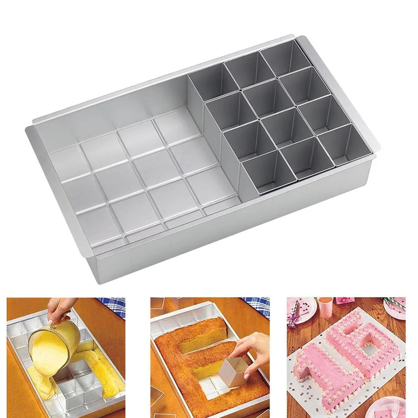 

2021 New Rectangular Cake Modular Alphabetic Combination of Metal Cake Dish Combination of Word Cake Dish Baking Tool Wholesale