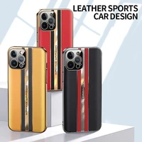 luxury shockproof camera lens protection plating leather phone case for iphone 12 pro max cellphone back cover fundas coque bags