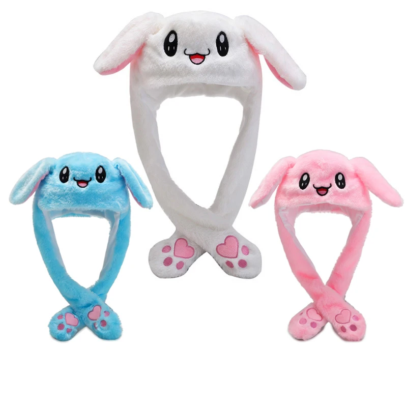 

Fashion Rabbit Hat Ear Moving Jumping Hat With Lamp Preppy Style Funny Toys Cap Good Gift For Women Girls Hat Rabbit Accessories