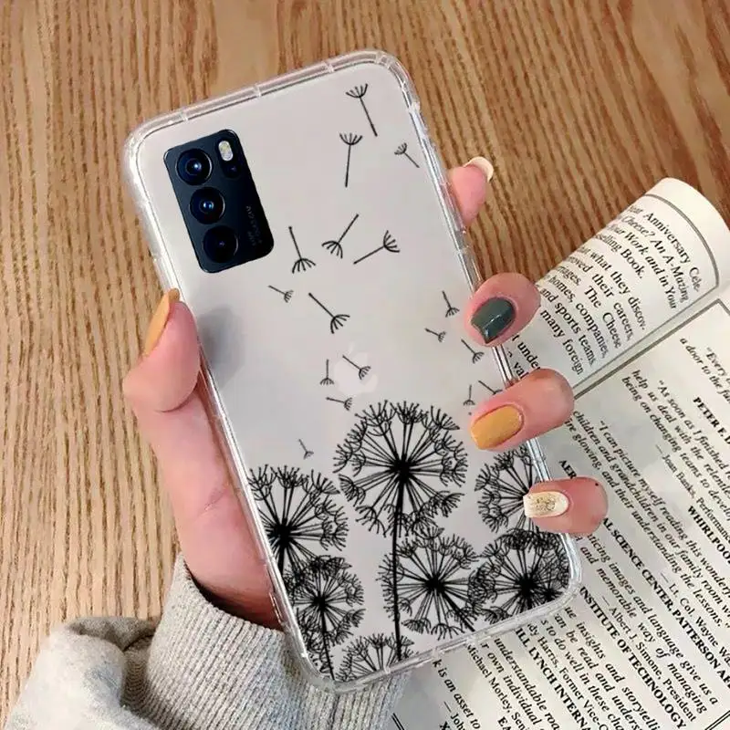 

Dandelion Feather Text Phone Case Transparent For OPPO A 3 5 33 7 8 52 9 11 32 53S F 9 11 Realme X T 7 50 7 PRO