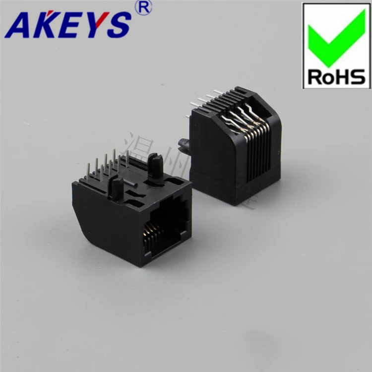 

10 шт., пластиковые розетки RJ45 57x8P8C-no edge-bevel, 90 градусов