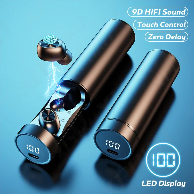 

JIETMT B9 TWS Bluetooth Earphones Wireless Headphones With Microphone Sports Waterproof Touch Control Wireless Headsets Earbuds