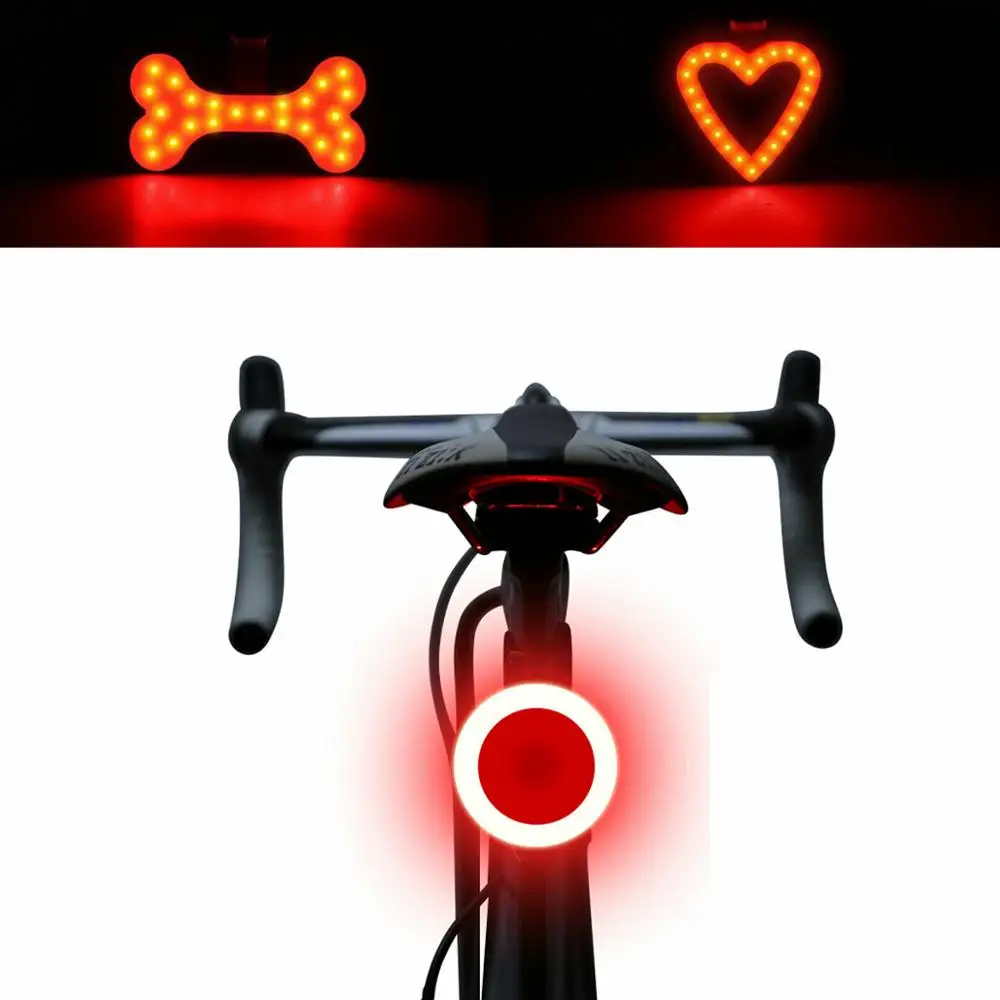 Задний светодиодный фонарь для горного велосипеда USB зарядка предупреждение о