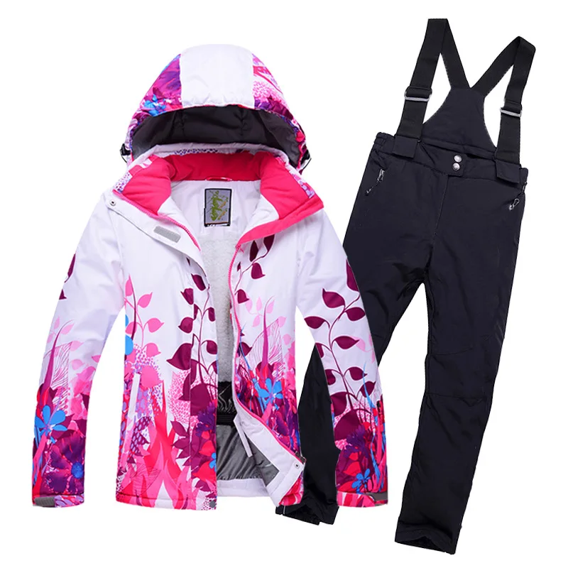 2019 new children's outdoor ski suit winter 8-14 years old boys and girls waterproof warm fleece jacket pants | Спорт и
