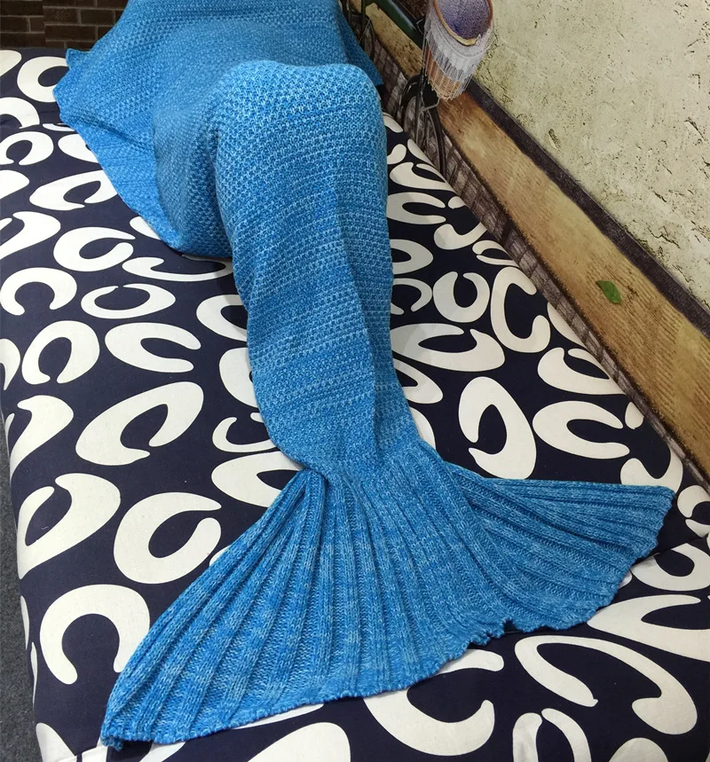 

Woolen knitted Mermaid Tail Blanket Shawl Pink Blue Star Models Adult Kids Childern Girls Super Soft All Seasons Christmas Gifts