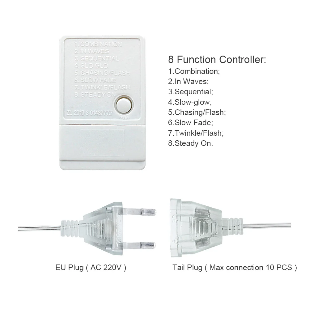 

10 Meters 100 LED Bulbs String Lights 220V EU Plug Christmas Tree Fairy Garland Lamp Holiday Decorations For Home Garden Outdoor