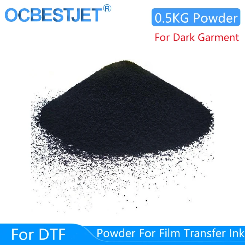 Polvo mágico negro DTF para impresión de película de transferencia directa, impresión de tinta DTF, PET, 0,5 KG