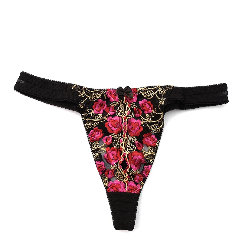 

Underwire Push Up Bra Panty Sexy Underwear Womens Romantic Ultra-thin Embroidered Half Cup Bra Crotchless Panties Lingerie Set