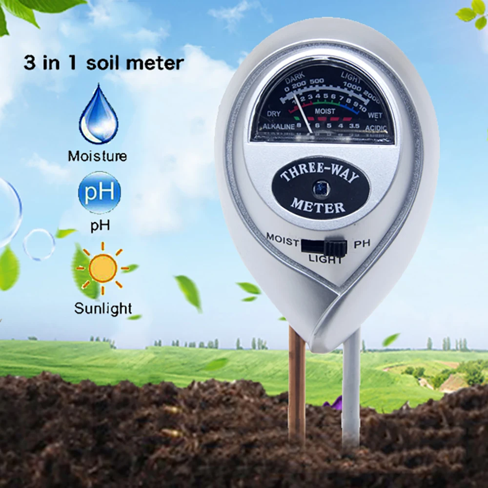 3 in 1 Soil PH Meter Sunlight Tester Plants Acidity Humidity Monitor Detector Garden Flowers Moisture Sensor | Инструменты