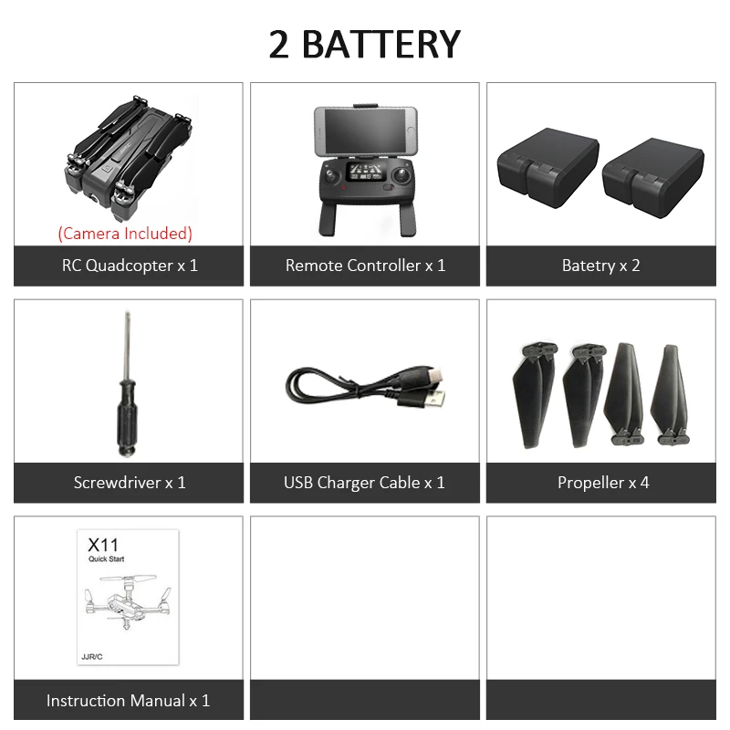 2 Batteries No Bag JJRC X11 5G wifi FPV с 2K камерой gps 20 минут время полета складной пульт дистанционного управления Дрон Квадрокоптер RTF - Цвет: 2 Batteries No Bag