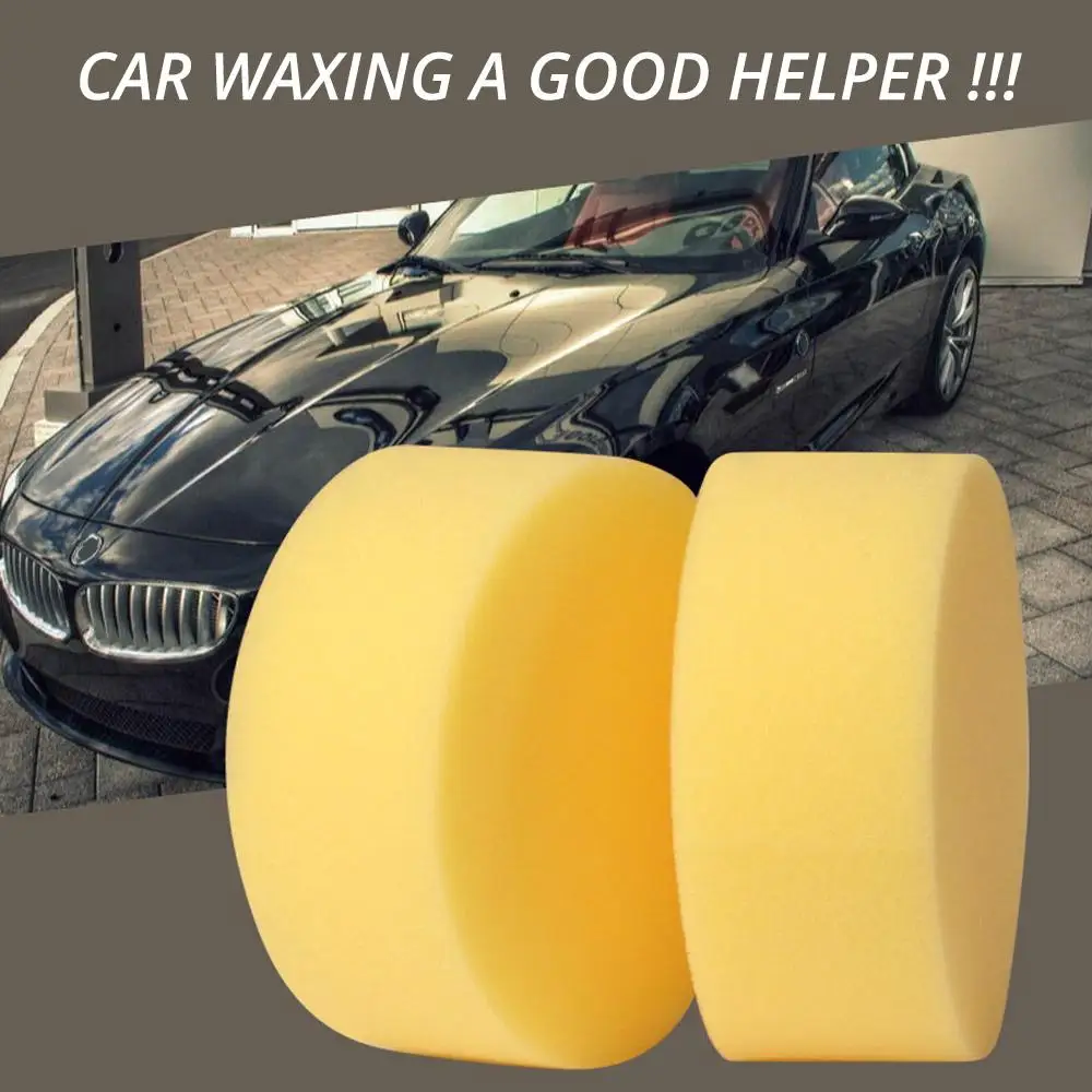 

2Pcs 10CM Round Car Polishing Waxing High-density Sponge Washing Car Washing Pressure Does Not Edge Foam Auto Care Sponge Wax