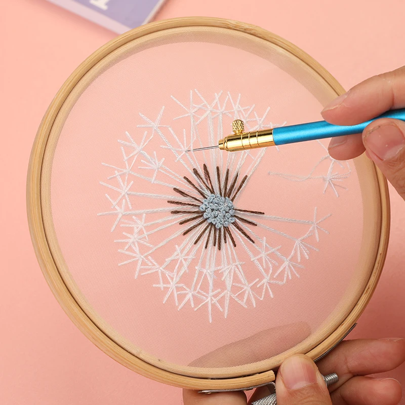 1 шт. Крючки для вышивки с наконечниками из нержавеющей стали и 3 иглами для французской вышивки, бисероплетения и пришивания пайеток.