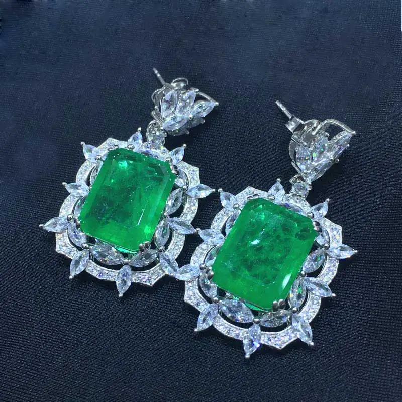 Женские Ювелирные наборы CSJ Роскошные с изумрудами из стерлингового серебра 925