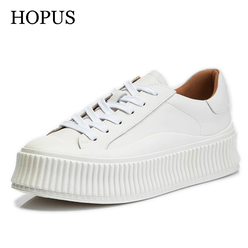 

Женские кроссовки, новинка, модная Осенняя Женская модная спортивная обувь на платформе, однотонные удобные кроссовки из натуральной кожи ...