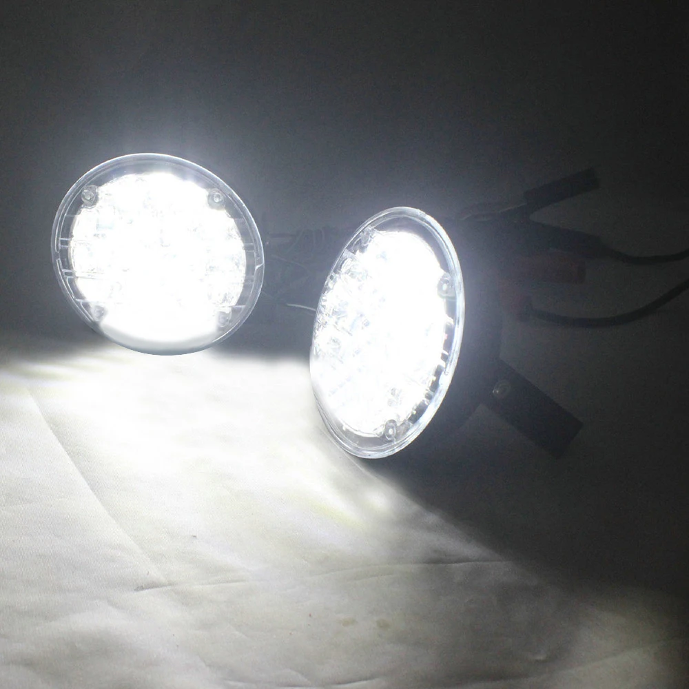 12V 18 светодиодный DRL круглые дневные ходовые огни светильник Автомобильная