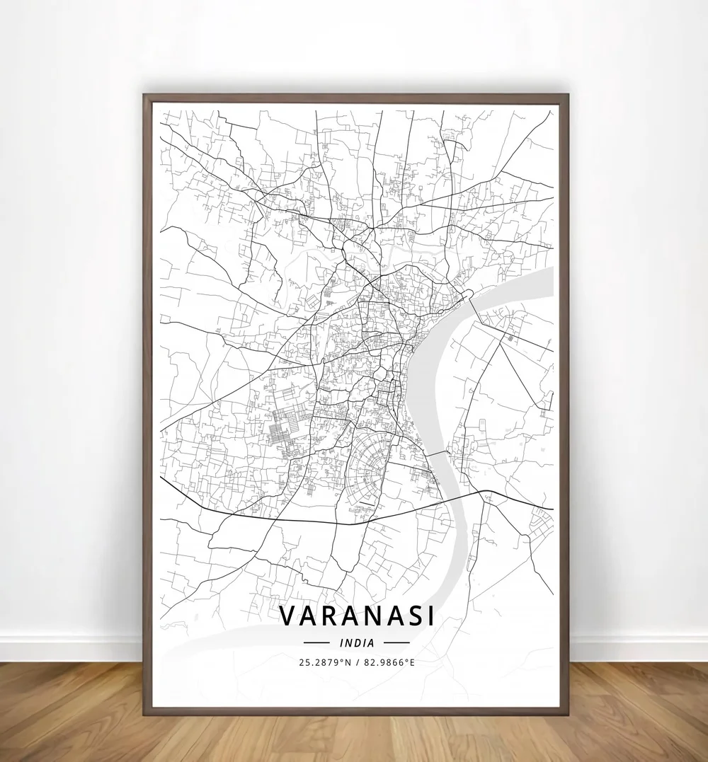 Farnham Greater Sudbury Valletta Varanasi Varberg Varna Vasteras Современная Карта города холст