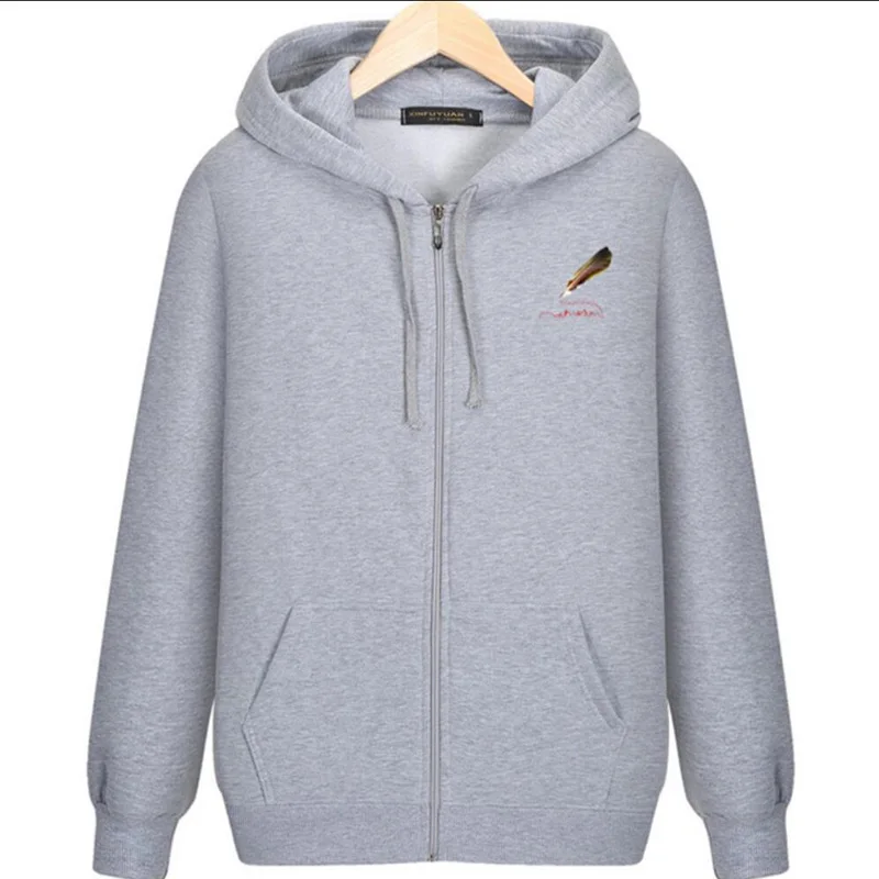 Зимние мужские теплые флисовые толстовки с капюшоном на молнии кофты длинным