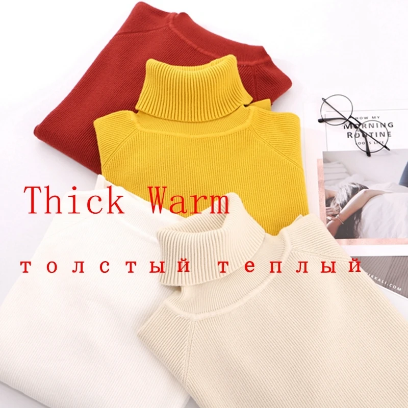

Loose Turtleneck Women Autumn Winter Sweater Thick Warm Pullover and Sweater Soft Long Sleeves Jumper Femme Pull