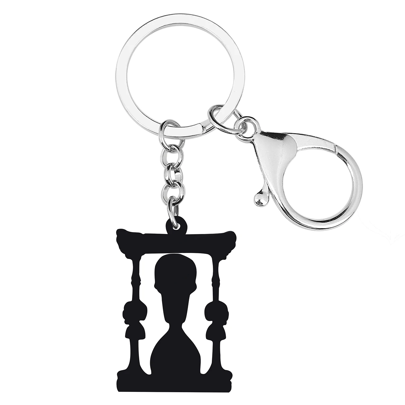 Женский брелок в виде черепа скелета песочных часов |